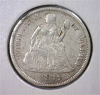1877-S Seated Liberty Silver Dime Fine F