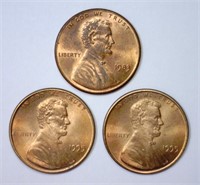 Trio of Lincoln Cent Double Dies 1983 & 1999 UNC