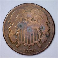 1870 Two Cent Piece Type Coin Good details E/D