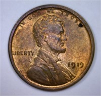 1919 Lincoln Cent BU UNC MS63 RB