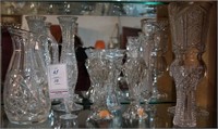 Collection of Bohemian fine crystal glass vases