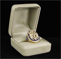 Antique Russian Diamond, Gold & Enamel ring