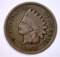 1908-S Indian Head Cent Key Date Very Fine VF