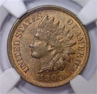 1909-S Indian Head Cent Penny KEY NGC MS64 RB