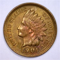 1901 Indian Head Cent Uncirculated UNC details