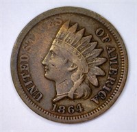 1864 Indian Head Cent BR Rotated Die Fine F