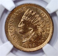 1864 Indian Head Cent BR NGC MS64 RB