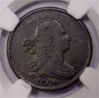 1806 Draped Bust Half Cent 1/2C NGC Fine F15