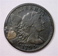 1794 Liberty Cap Large Cent Fine-Very Fine Plugged