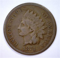 1874 Indian Head Cent Fine F