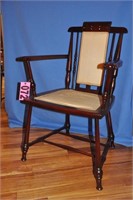Antique Cherry arm chair w/ MOP inlay & "Paw" arms