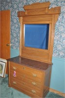 Antique Eastlake style dresser, chocolate marble