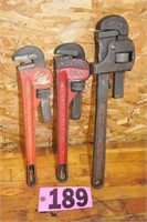 18" and 14" pipe wrenches incl. Dunlop