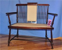 Cherry settee w/ MOP inlay and "Paw" arms