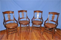 Antique Walnut chairs w/ burling