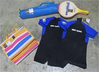 Kid's Wetsuits, Beach Canopy, Mat & Paddle Game-