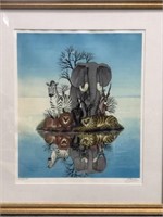 Elephant Signed Framed Print  227/250