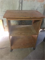 Wooden microwave cart