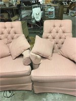 Pair of two pink matching chairs