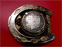 MORGAN SILVER DOLLAR BELT BUCKLE    DC