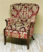 Channel Tufted Wing Back Armchair.