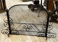 Early Ornate Wrought Iron Fire Screen.