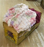 Chenille Bedspreads in Wooden Crate.  4 pc.