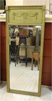 Classically Styled Gilt Beveled Trumeau Mirror.