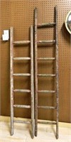 Antique Primitive Wooden Ladders.