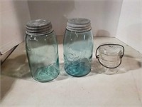 3 vintage canning jars