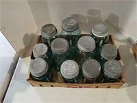 Pint and quart blue canning jars