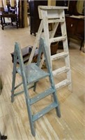 Primitive Wooden Folding Ladders.