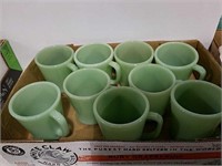 Fire King jadeite D handled cups