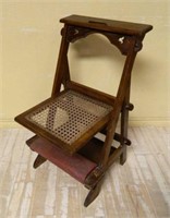 Trefoil Accented Oak Prayer Chair.