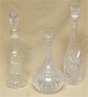 Cut Crystal Decanters with Stoppers.