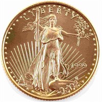 1999 GOLD 1/4 OZT AMERICAN EAGLE BU COIN $10