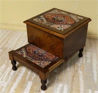 Victorian Mahogany Bedside Pullout Step Commode.