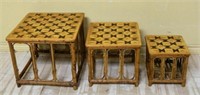 Unusual Bamboo Stacking Nesting Tables.