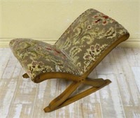 Nail Head Trimmed Upholstered Gout Stool.