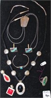 7pc Southwest Style & Native American Sterling;