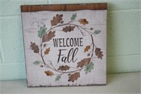 Welcome Fall Wooden Sign 12.5 x 13