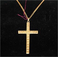 14kt yellow gold Diamond Cross & Chain