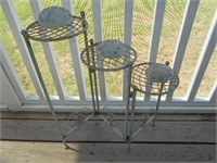 Metal Plant Stand and Inspirational Stone Lawn Art