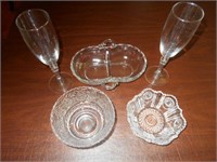 5 Piece Lot of Mixed Glass Items