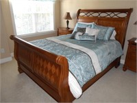 Queen Sleigh Bed Headboard, Footboard, and Rails