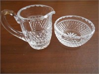 Waterford Etched Sugar and Creamer Pieces