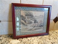 Small Japanese Print in Frame