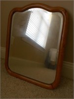 Wood Frame Wall Hanging Mirror 18"Wide and 22 1/2"