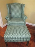 Wing back chair w/ottoman