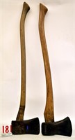 2 felling axes, 1 Kelly, hand made,